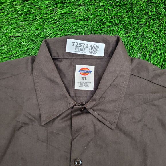 DICKIES Button Shirt XL 26x32 Brown Extra-Baggy - Picture 9 of 12